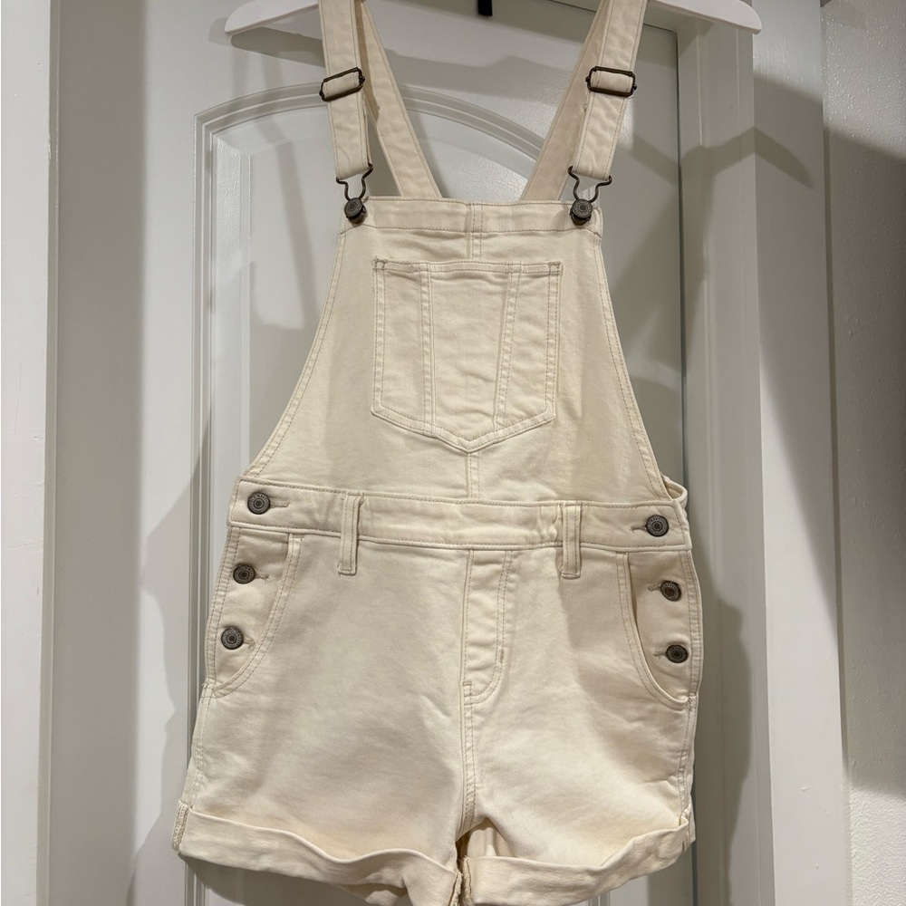 Old Navy Cream Short Overalls
